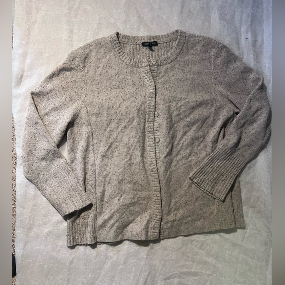 Eileen Fisher Cream Cardigan Sweater